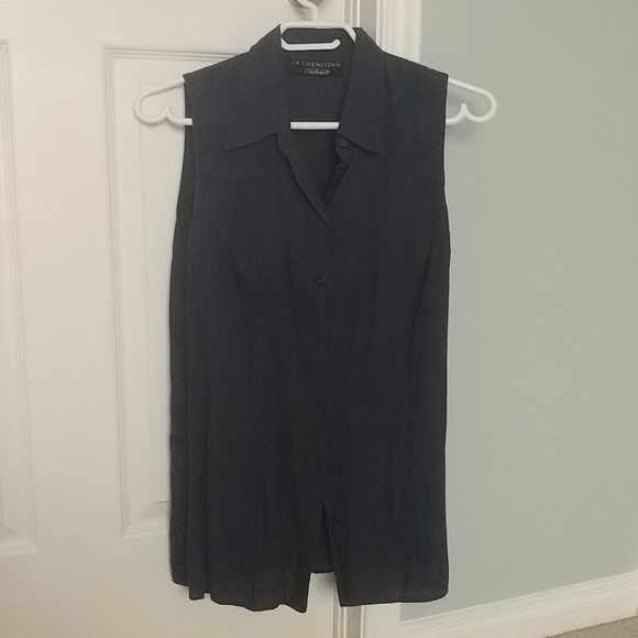 Cacharel navy linen blouse - Picture 2 of 4